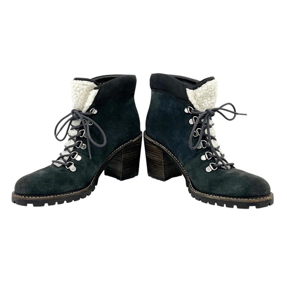 SOLD! DOLCE VITA Post Faux Shearling-Trim Suede Booties - Picture 6 of 12